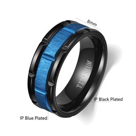 ringheart 2 anillos para él y ella, chapados en negro, para parejas, corte princesa, 6 mm, circonita verde, para mujer, anillos de boda de acero de titanio para hombre, women size7 & men size12, Metal Cristal rhinestone, Zirconia cúbica