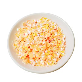 Flower Loose Sequins Paillettes Bead,Plastic Plum Blossom Loose Sequins,Light Yellow Flower Disk Sequins for Scrapbooking,Sewing Dresses,Stage Decorations