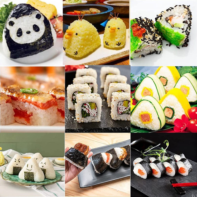 8-Piece Onigiri Mold,DIY Sushi Molds,Rice Ball Mould Shaker Sushi Maker