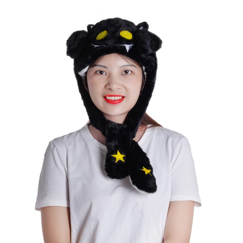 hoyuwak Plush Bat Hat Ear Moving Jumping y2k Beanie Party