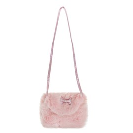 JIAHG 2018 Fluffy Shoulder Bag, Children's Pochette, Ribbon, Kids Bag, 2-Way, Mini Bag, Fluffy, Slouch, Birthday Bag, Girls, Handbag, Clutch, Smartphone Bag, Kindergarten, Bowknot, Mobile Pouch, Storage, Coin Purse, Wallet, Pink