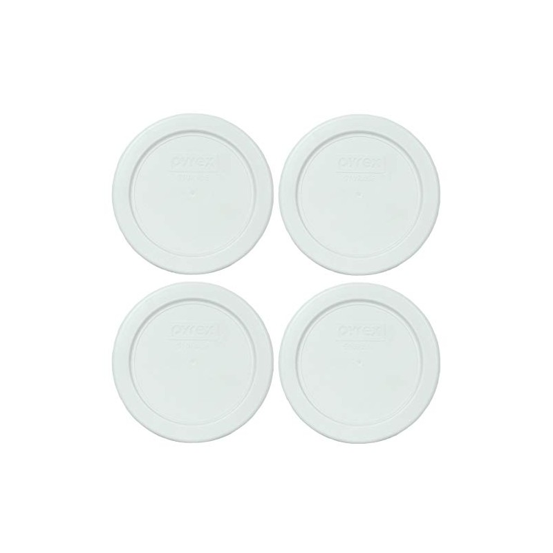 Pyrex 7202-PC 1-Cup White Round Plastic Food Storage Replacement Lids