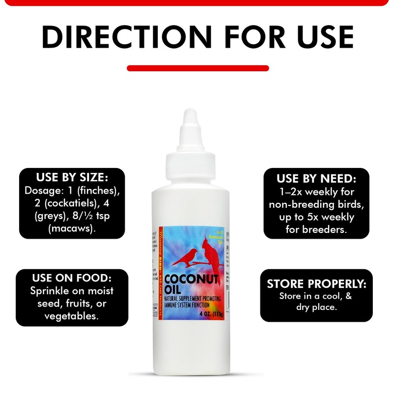Morning Bird Coconut Oil for Birds 4 oz – Supports