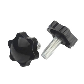Star Knob Grips M8x10mm Female Thread Clamping Knobs Handle Tightening Screws Black