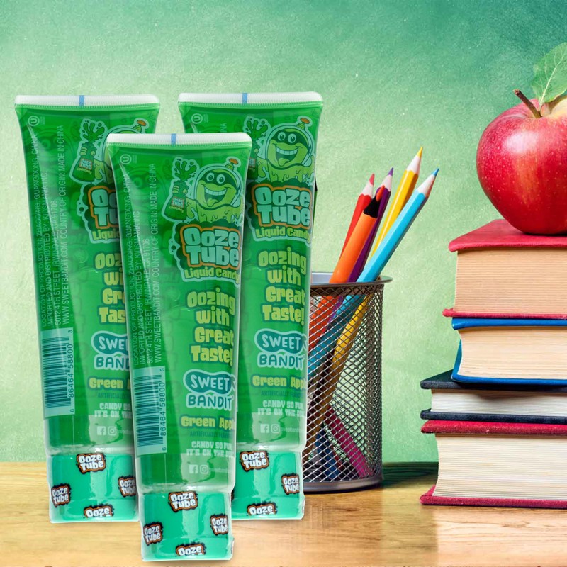 Ooze Tube Liquid Candy Green Apple, 4 Ounce Each (Pack