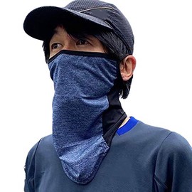 Face Cover, UV Protection, Neck Gaiter, Cool Feeling, Quick Drying, For Running, Unisex (Indigo, One Size)