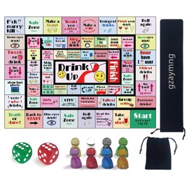 gzaymng Drinking Board Games for Adults, Leather Mat Drinking Board Game, Hilarious Party Games for Bachelorette, Tailgate Night (2-8 Players, Age 21+) (Multicolor)