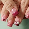 NEWSPIED Valentines Press on Nails Short Square Fake Nails Glitter