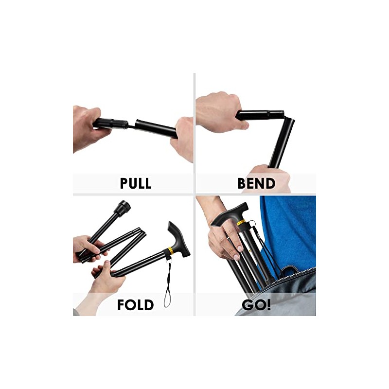 Walking Cane, Folding Cane for Man & Women, Portable Lightweight