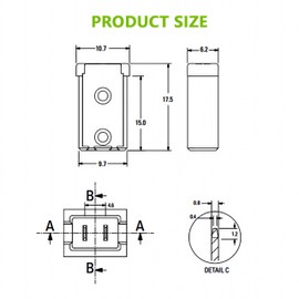 EPLZON 25A 32V Mini Automotive MCASE Shaped Cartridge Fuse Kit(Pack of 6pcs,25A)