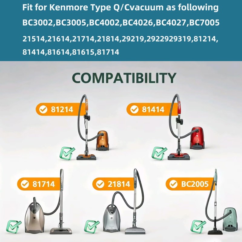 Wnhcrtd 7 Pack Fit for Kenmore Type Q/C 53292 Vacuum