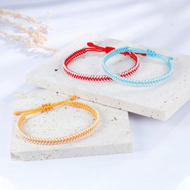 JENDEAR SHINE 2 x matching bracelet for sisters, birthday gift, braided rope, friendship bracelet for women, teenagers, girls, best friends, Nylon