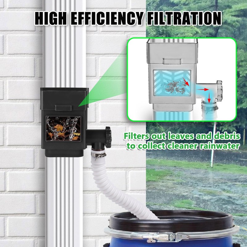 Rain Barrel Diverter Kit, Rain Water Collector System Downspout Diverter