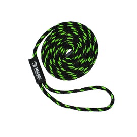 Mad Dog Products Solid Braid Nylon Dock Line - Black/Lime, 3/8" x 15'