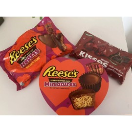 Reese Valentines Bundle - Reese’s Hearts & Miniarures, Hersheys Roses Brownie Meltaway