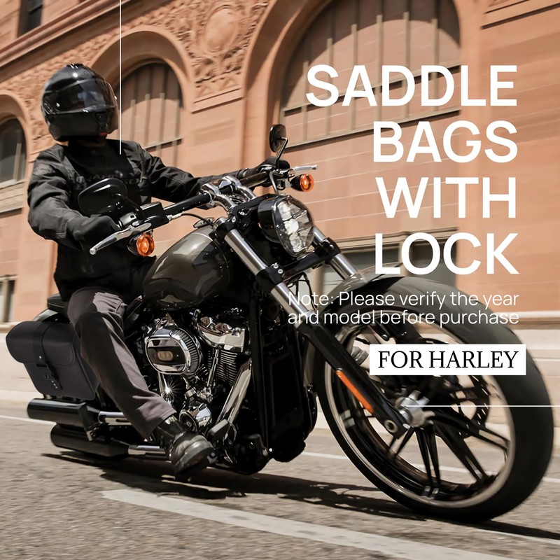 AC-MTORC PU Leather Saddlebags Saddle Bags with Lock for Harley