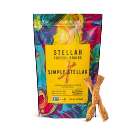 Stellar Snacks Pretzel Braids, 12 OZ Large Bag - Vegan, Kosher, Non-GMO Rods, Twists, Sticks (12 Oz, Simply Stellar)
