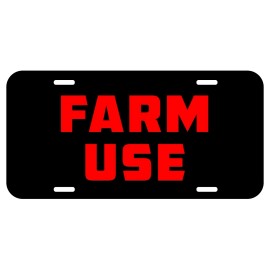 Unbranded FARM USE Vehicle License Plate novelty Tag METAL car truck farm blk rd