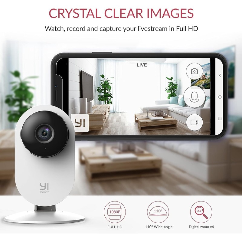 YI Home Pro Security Camera 2K, 2.4Ghz WiFi Indoor Surveillance