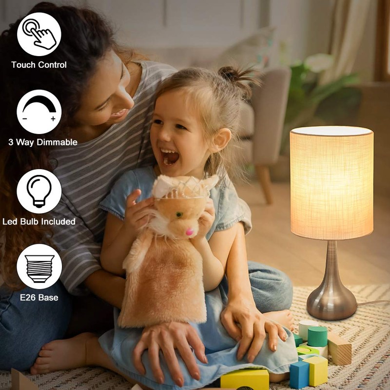 Boncoo Touch Control Table Lamp 3 Way Dimmable Simple Night