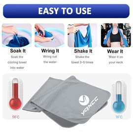 YQXCC 4 Pack Cooling Towels (40"x12") Cool Towel, Cold Towel, Microfiber Soft Breathable Chilly Ice Towel for Sport, Yoga, Golf, Gym, Camping, Running, Fitness, Workout & More Activities