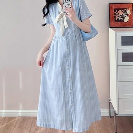 Momkong One-Piece Maternity Dress - Cute Summer Pregnancy Wear Maternity Dress 2XL