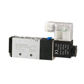 Wengart Pneumatic Solenoid Valve with 2 Position 5 Way,4V210-08,DC24V/DIN Socket,2position 5way,1/4" PT,Single Coil Pilot-Operated Electric,Work for Quick and Reliable Cylinder Reversing