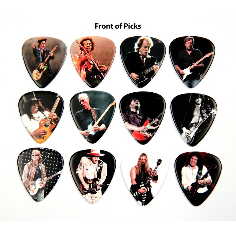 Guitar Heroes Guitar Picks Set of 12 Famous Guitarist Plectrums