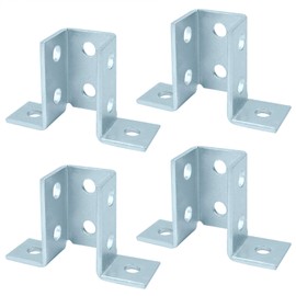 heneng 4 Pcs 8 Hole Wing Shaped Fitting for 1-5/8" Strut Channel, 90 Degree Connector Bracket, 3/16" Thick