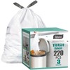 3 Gallon 220pcs Strong Drawstring Trash Bags Garbage Bags by