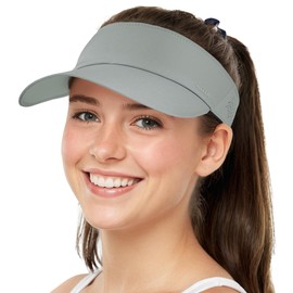 Sukeen Sports Sun Visor for Men Women Lightweight Empty Top Visor Hat Adjustable Packable Sun Hat for Golf, Daily Wear Grey