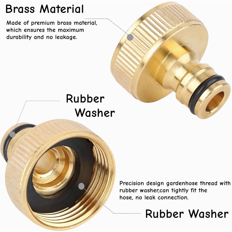 YUEHNEOM Hose Connection Adapter, 1 Inch Female Thread Tap Connector