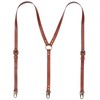 EURYNOME Leather Suspenders for Men Crocodile Skin Pattern Men's Leather