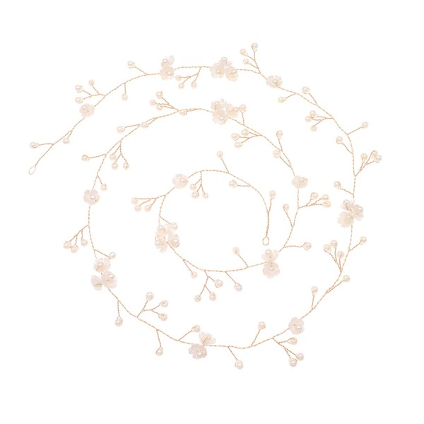 Vaguelly Handmade Headdress Flower Shaped Hair Chain for Women Elegant