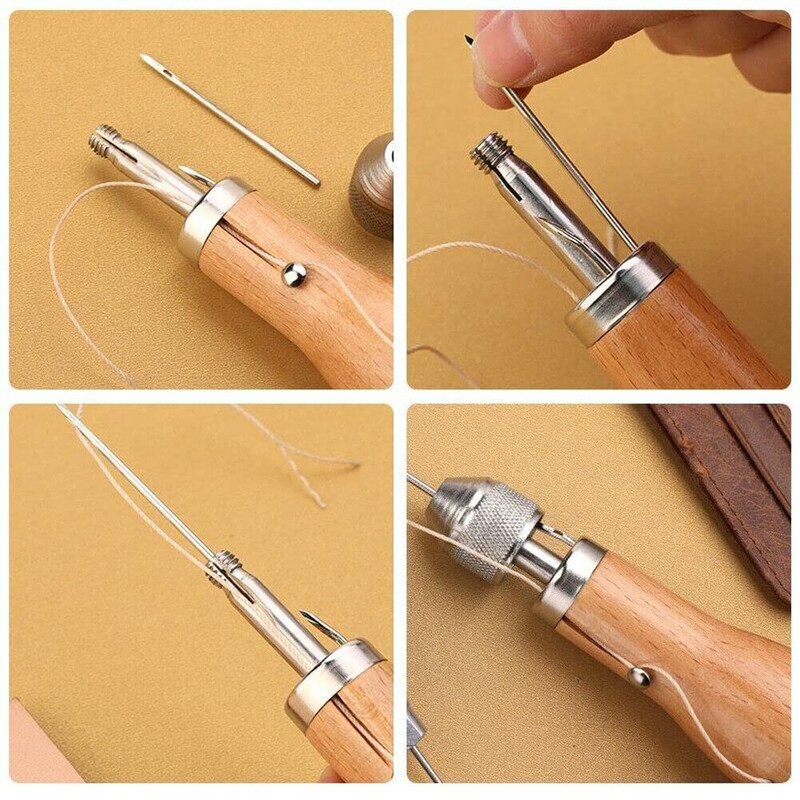 Leather Sewing Awl Thread Kit with Waxed Thread Manual Speedy
