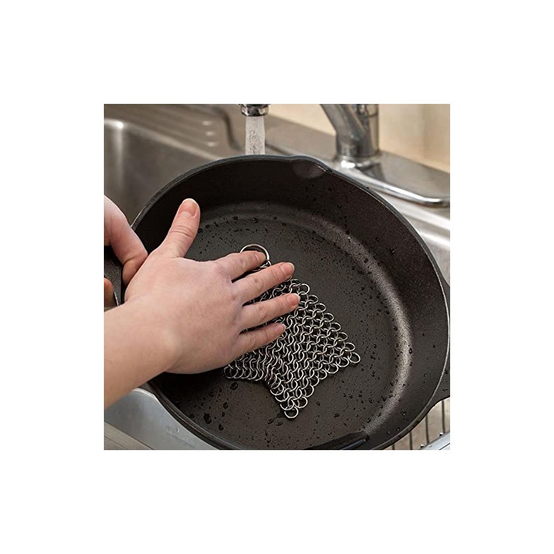 Lehman's Extra Large Chainmail Scrubber for Cast Iron Woven Loops