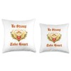 Be Strong and Take Heart (Christian, Cross, Wing, Heart) Throw