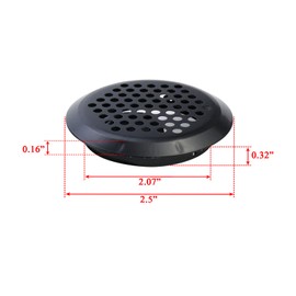Xiaoyztan 2.5 in Soffit Vent Cover Bevel Edge Type Round Air Vent Louver Hole Plug Black Stainless Steel for Furniture Kitchen Cabinet Wadrobe Bathroom Office Fits 2-1/16 in Hole 10 Pcs