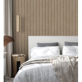 GAULAN 500682662 Non-Woven Vinyl Wallpaper, Durable, Washable, Wallpaper with Ebony Strips in Trellis Design for Living Room, Kitchen, Bathroom, Bedroom, Hallway, Pattern DIN A4