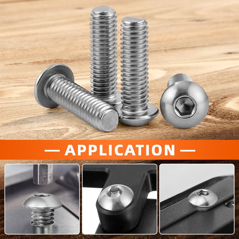 MewuDecor 1/4-20 x 5/8" Button Head Socket Cap Bolts Screws,