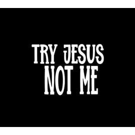 Try Jesus Not Me MKR Decal Vinyl Sticker |Cars Trucks Vans Walls Laptop|White|5.5 x 3.9 in|MKR1722