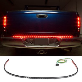 LEDGlow 60" Red TailFlex Tailgate LED Light Bar for Full Size Trucks - Brake, Running, Turn Signals & Hazard Lights - Flexible Waterproof Light Strip - Plug & Play Flat 4 Pin Connector