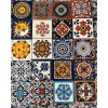 Escanver Azulejo Mosaico Talavera Relieve 10x10 Confeti Mixtos 30 Pzs