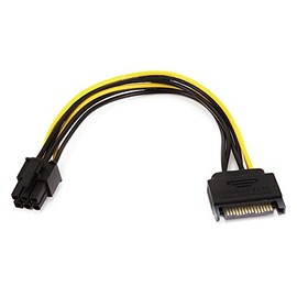 Monoprice 8inch SATA 15pin to 6pin PCI Express Card Power Cable [Electronics]