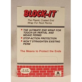 W,R, Rayson Co. Ink. BLOCK-IT Plastic Coated End Wrap Papers For Root & Previously Permed Hair 4"x6"