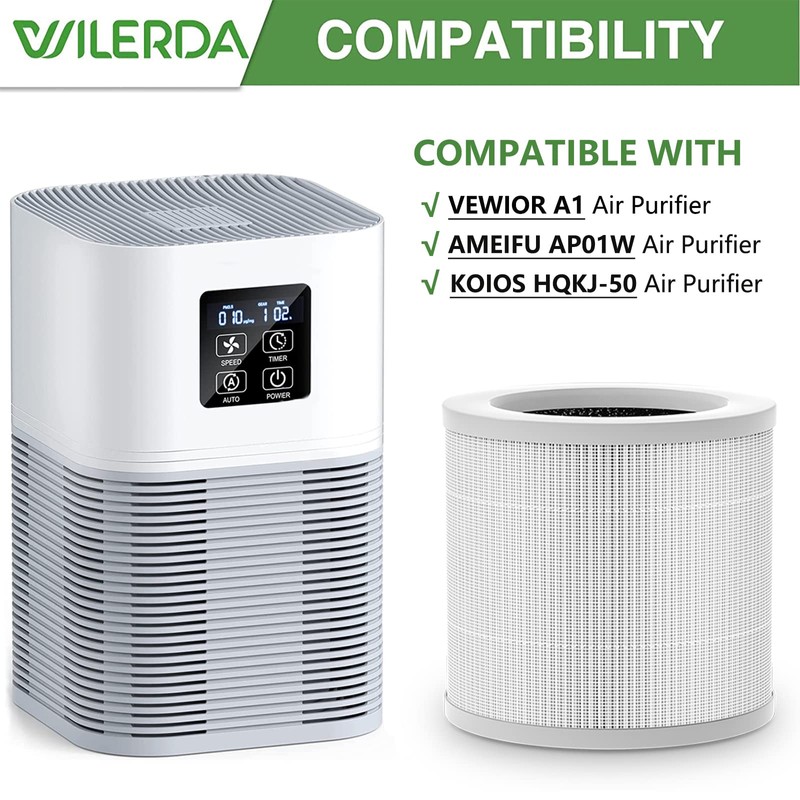 2 Pack A1 Replacement Filter Compatible with VEWIOR Air Purifier