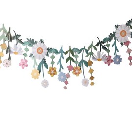 Paper Flower Banner Floral Leaf Backdrop Flower Leaf Garland Decorations Wall Decoration Hanging Flower Garland for Party Wedding Baby Shower