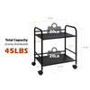 SunnyPoint 2-Tier Metal Rolling Utility Cart – Mobile Storage Shelf