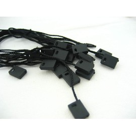 50pcs of Black Tag String Lock Fastener Labeling Tagging Supplies Square end tag Hang