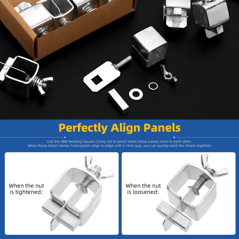 Glarks 8pcs 27.3 x 55mm Butt Welding Clamps, Auto Body